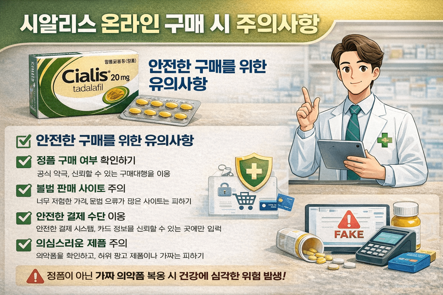 시알리스 온라인 구매 시 주의사항 안내 이미지