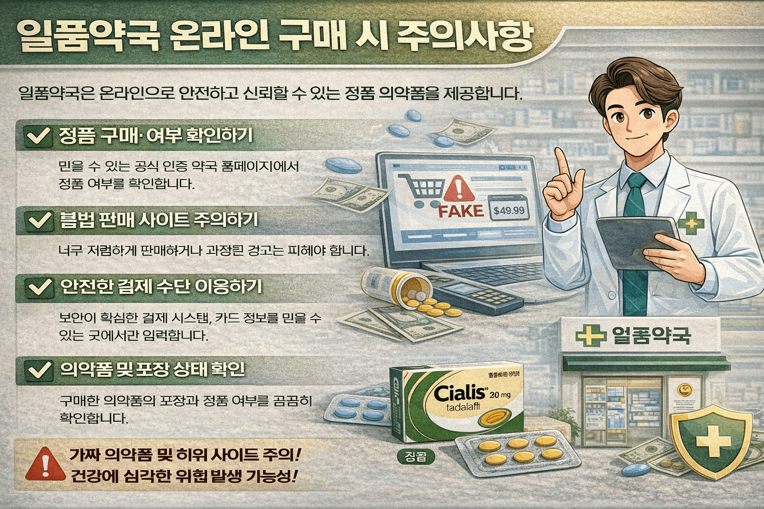 일품약국 온라인 구매 시 주의사항 안내 이미지