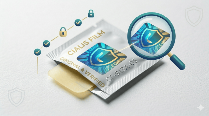 필름형 시알리스 정품 확인 홀로그램 및 보안 씰 체크