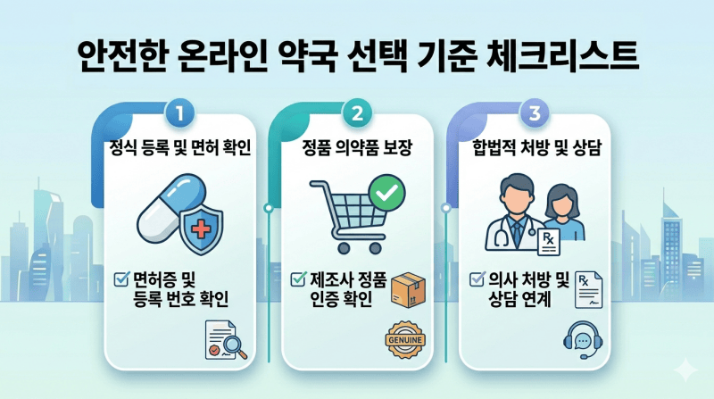 안전한 온라인 약국 선택 기준 체크리스트