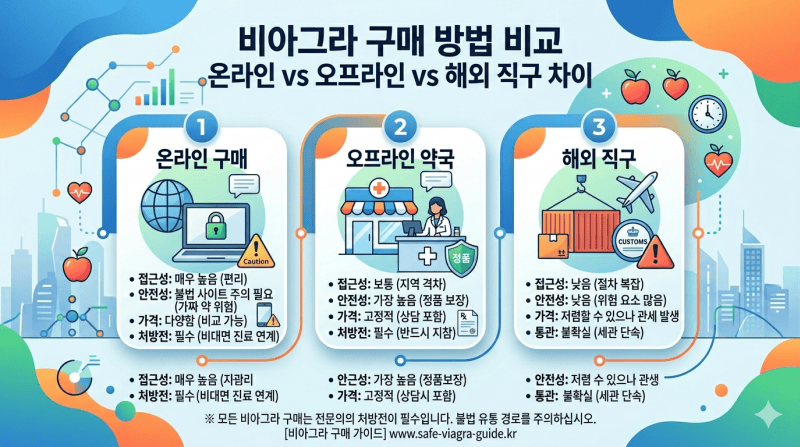 비아그라 구매 방법 비교 온라인 오프라인 해외 직구 차이