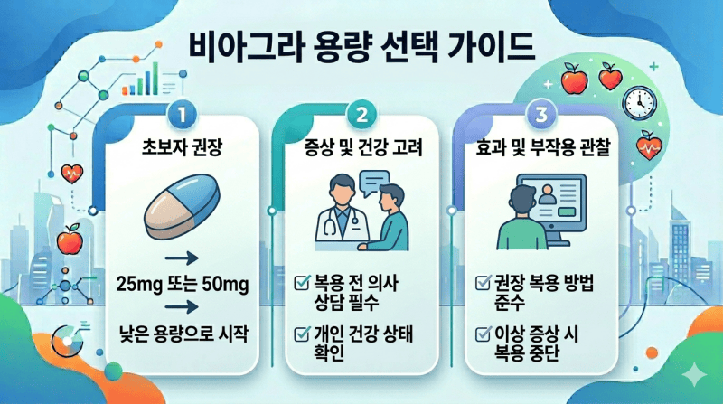 비아그라 용량 선택 가이드 초보자 추천 기준