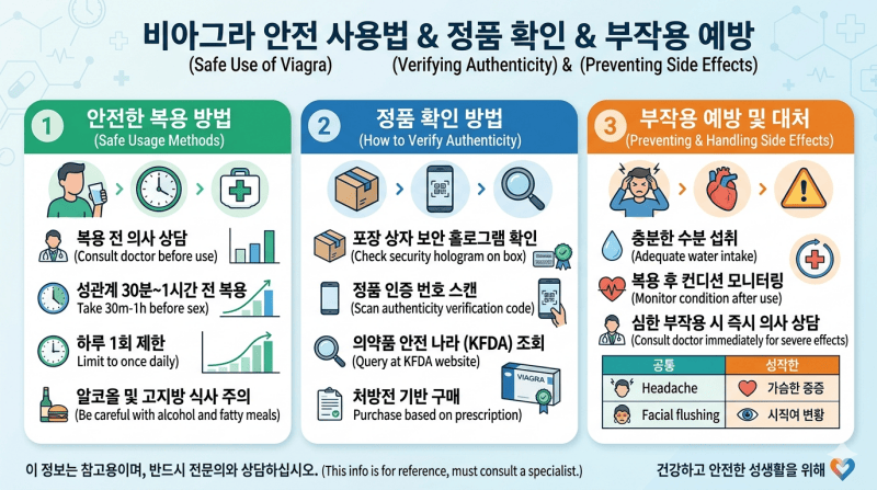 비아그라 안전 사용법 정품 확인 부작용 예방